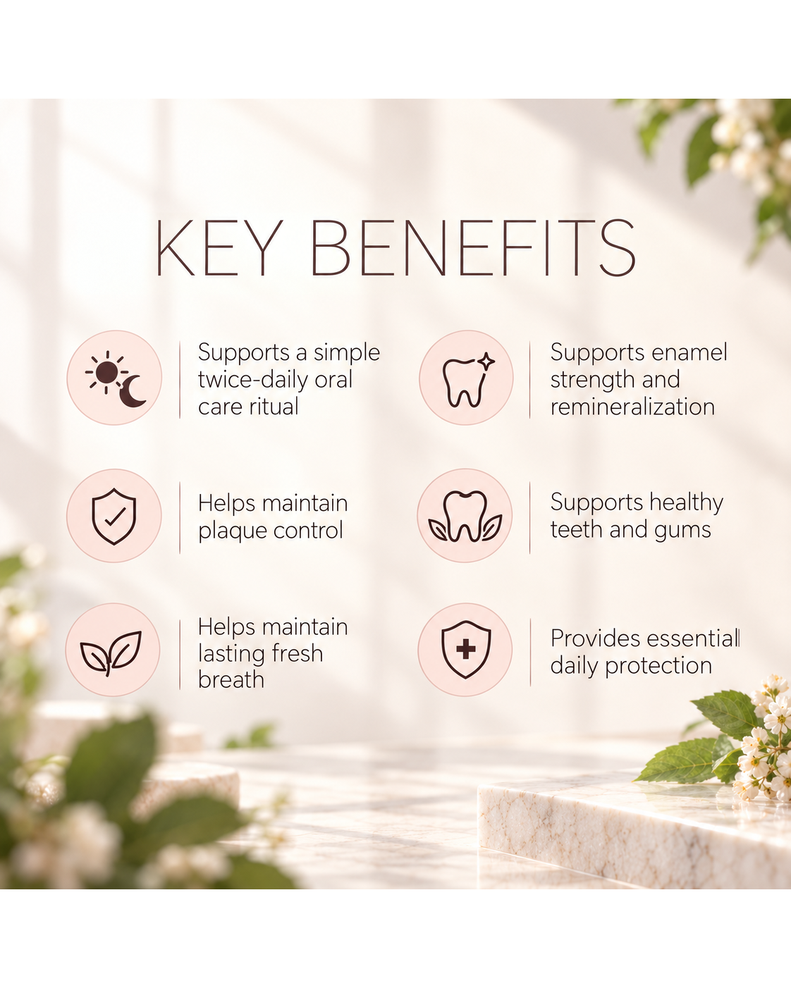 SPLAT Sanvera oral care ritual supporting enamel strength, plaque control, fresh breath, healthy teeth and gums, and daily protection.